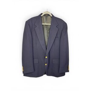 Andhurst 46R Navy Blue Blazer Gold Button Sport Coat Made In USA Mens Vintage
